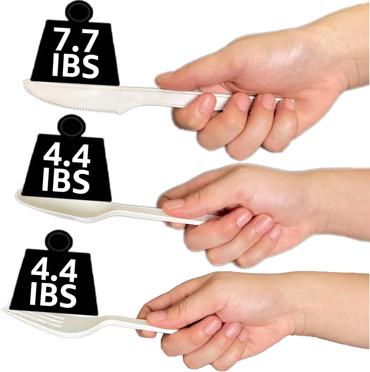 150-Count Compostable Utensils Set - Heavy Duty BPI Certified, Plastic-Free Disposable Forks, Spoons, Knives for BBQ