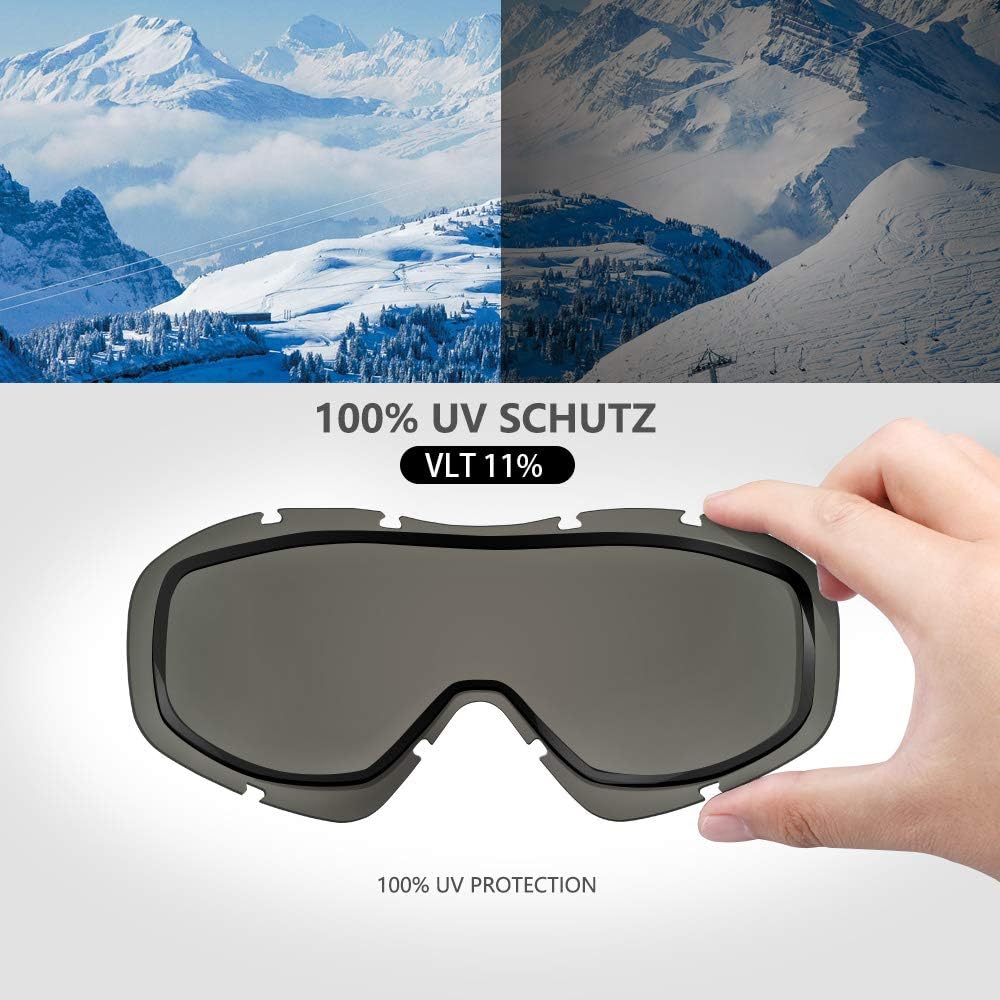 OTG Ski Goggles, Snowboard Goggles for Men, Women & Youth | Over Glasses Ski Goggles with Anti-fog UV400 Protection