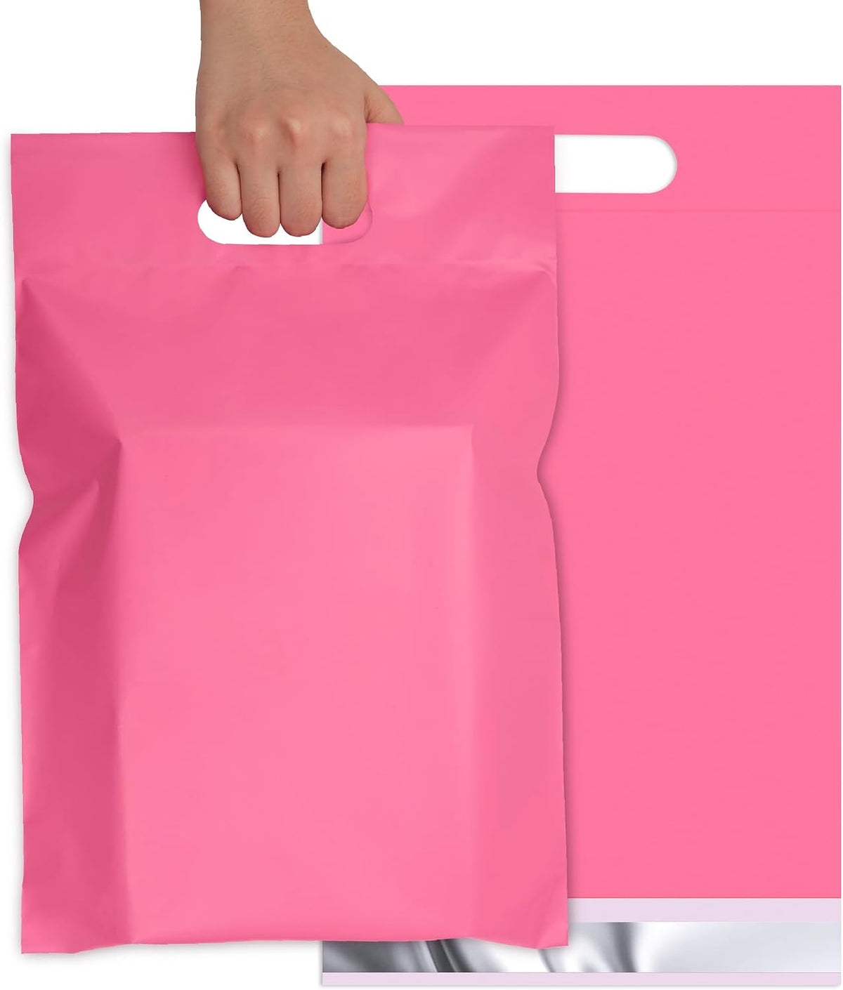 Pink Poly Mailers with Handle, 10x13 Inch 25 Pcs
