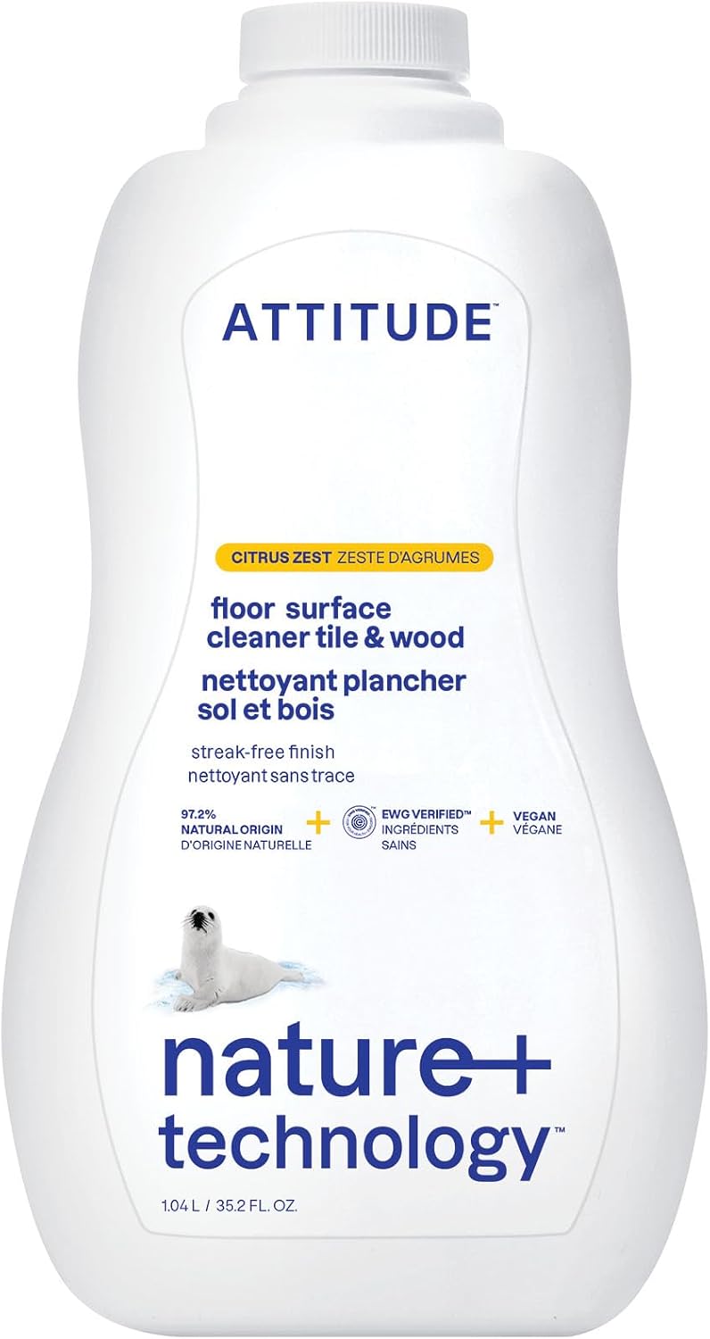 ATTITUDE Floor Cleaner, EWG Verified, Citrus Zest, 35 fl oz