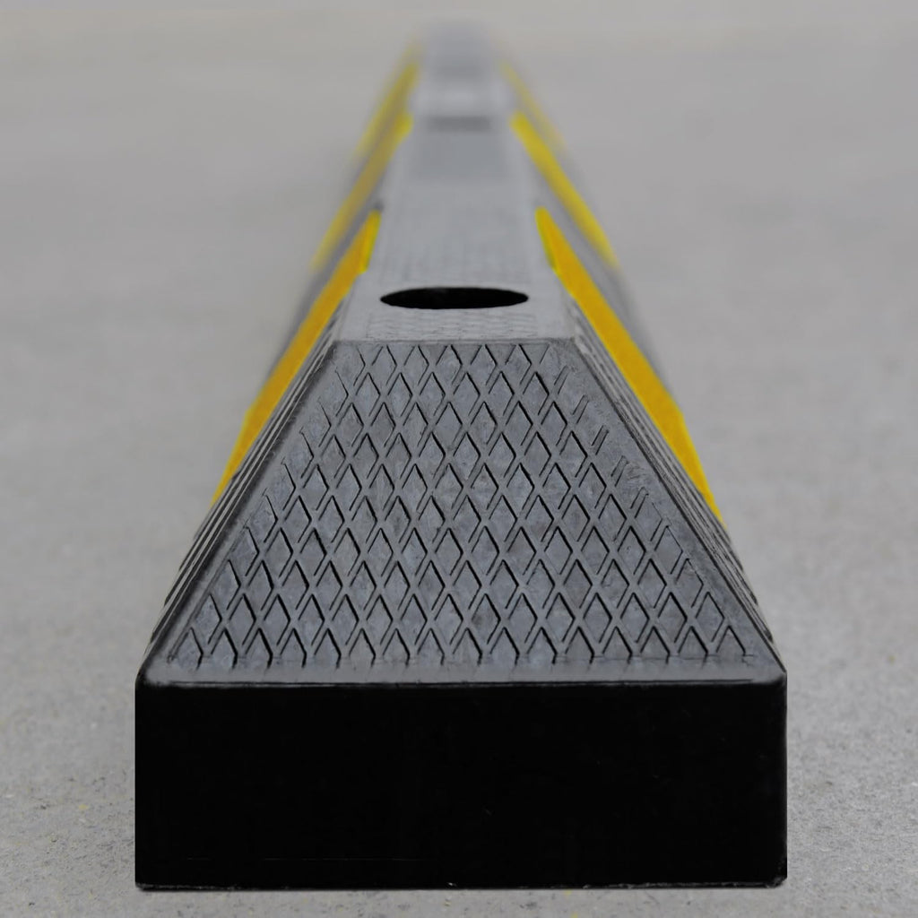 72" Inch Heavy-Duty Parking Curb | 2-Pack 6-Foot Rubber Wheel Stop for Garage Parking Lot Safety, Installation Kits