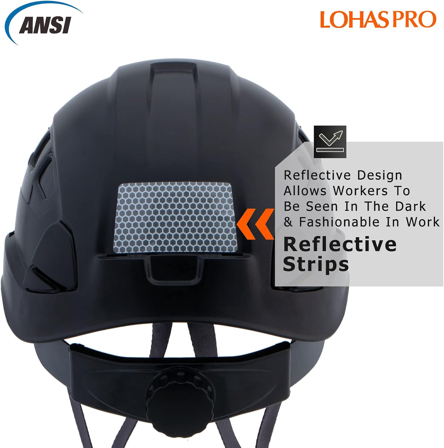 Hard Hats Construction Safety Helmet ANSI Z89.1 Approved OSHA Hardhat, LOHASPRO Vented Men Worker Black Hard Hat with
