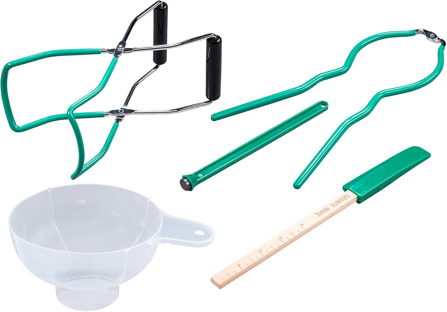 5-Piece Essential Canning Tools Set - Lid Wrench, Funnel, Jar Lifter, Bubble Remover, Magnetic Lid Lifter - Must-Have