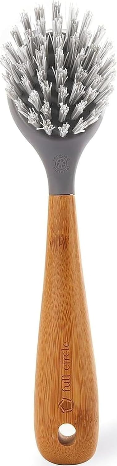 Skillet Strong Cast Iron Bamboo Dish Brush and Scraper