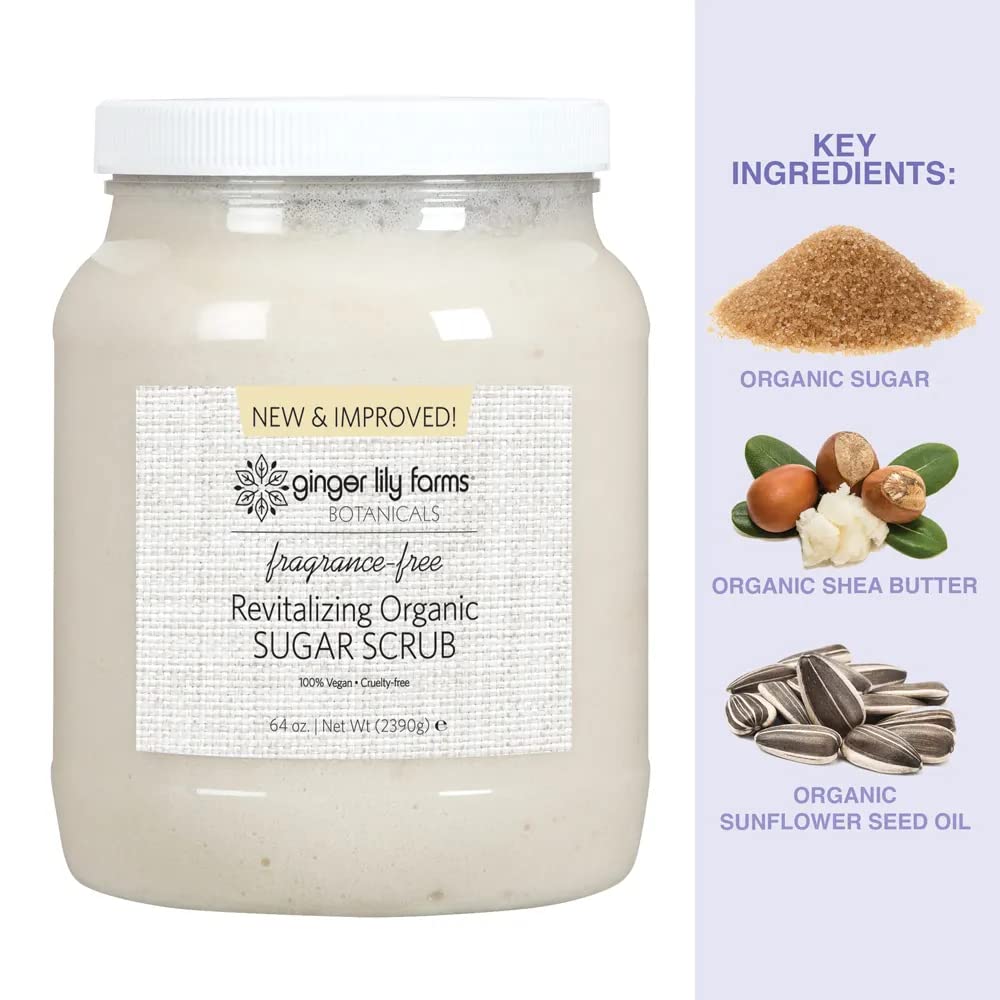 Botanicals Organic Sugar Scrub, 64oz, Fragrance Free