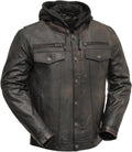 Vendetta - Leather Motorcycle Jacket For Men & Biker Leather Jacket With Armor Pockets Removable Thermal Liner