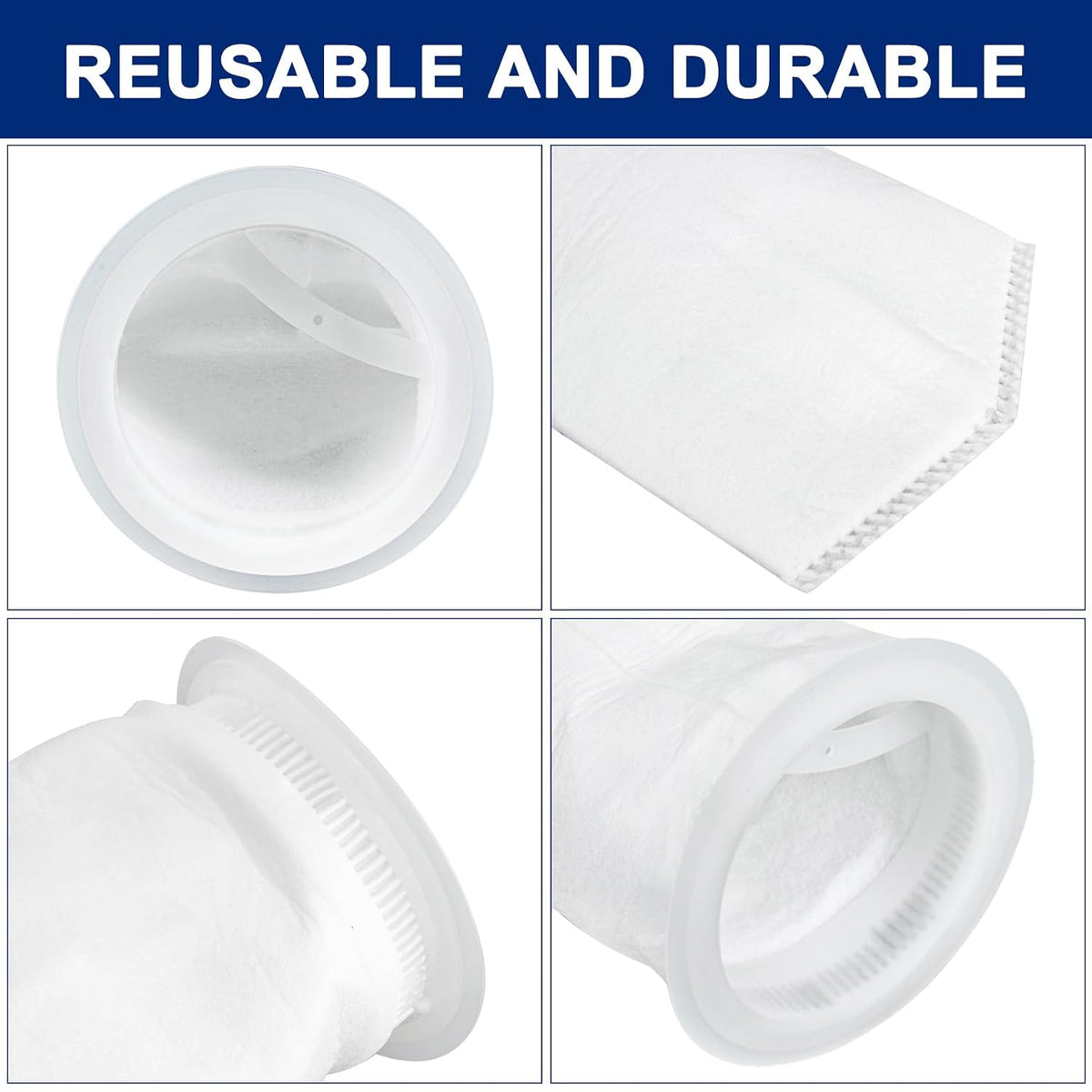 CARGEN 5 Micron Filter Bag Polypropylene 4.5" x 20" with Plastic Ring