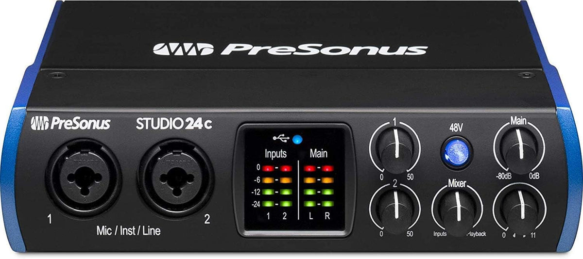 Studio 24c 2x2 USB Audio/MIDI Interface with with Studio One Artist Software Pack and Lyxpro Condenser Microphone Kit