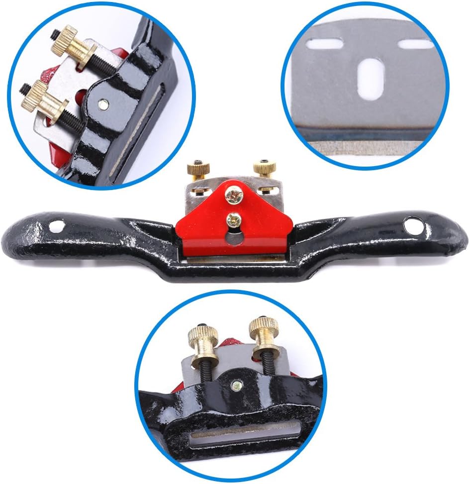 10'' Adjustable SpokeShave with Flat Base, Metal Blade Hand Tool Perfect for Wood Craft and Wood Working