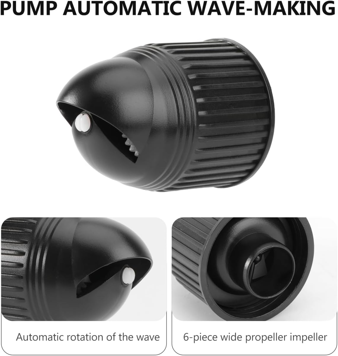 Fish Tank Wave Maker No Electricity Wave-Making Pump Head 360 Automatic Rotation Double-Headed Surf Pump with