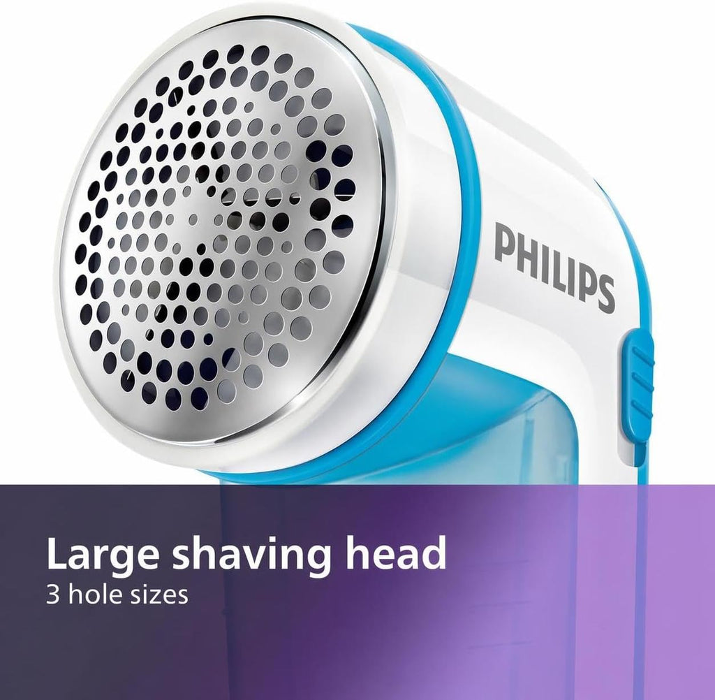 Philips Fabric Shaver, Removes Fabric Pills, Suitable for All Garments, Large Blade Surface, Cleaning Brush, Includes