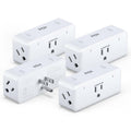 Smart Plug 4-Pack, Side 3-Outlet Extender, Compatible with Google & Alexa, No Hub Required, WiFi Plugs
