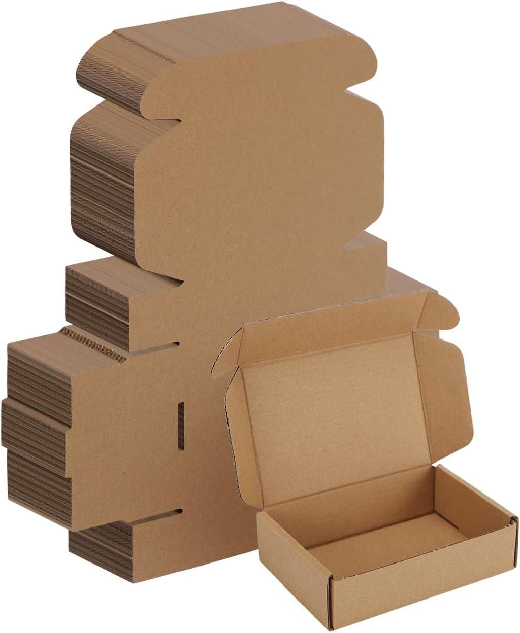 100 Pack 5.91X3.94X1.57 Inches Shipping Boxes Brown, Corrugated Cardboard Box for Shipping Small Business, Gift