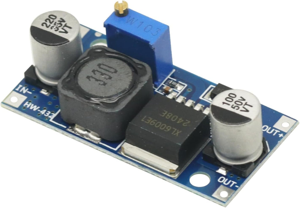 2Pcs 4A XL6009 Boost Converter Step Up Adjustable 15W DC 3-32V to 5-35V DC-DC Power Supply Module
