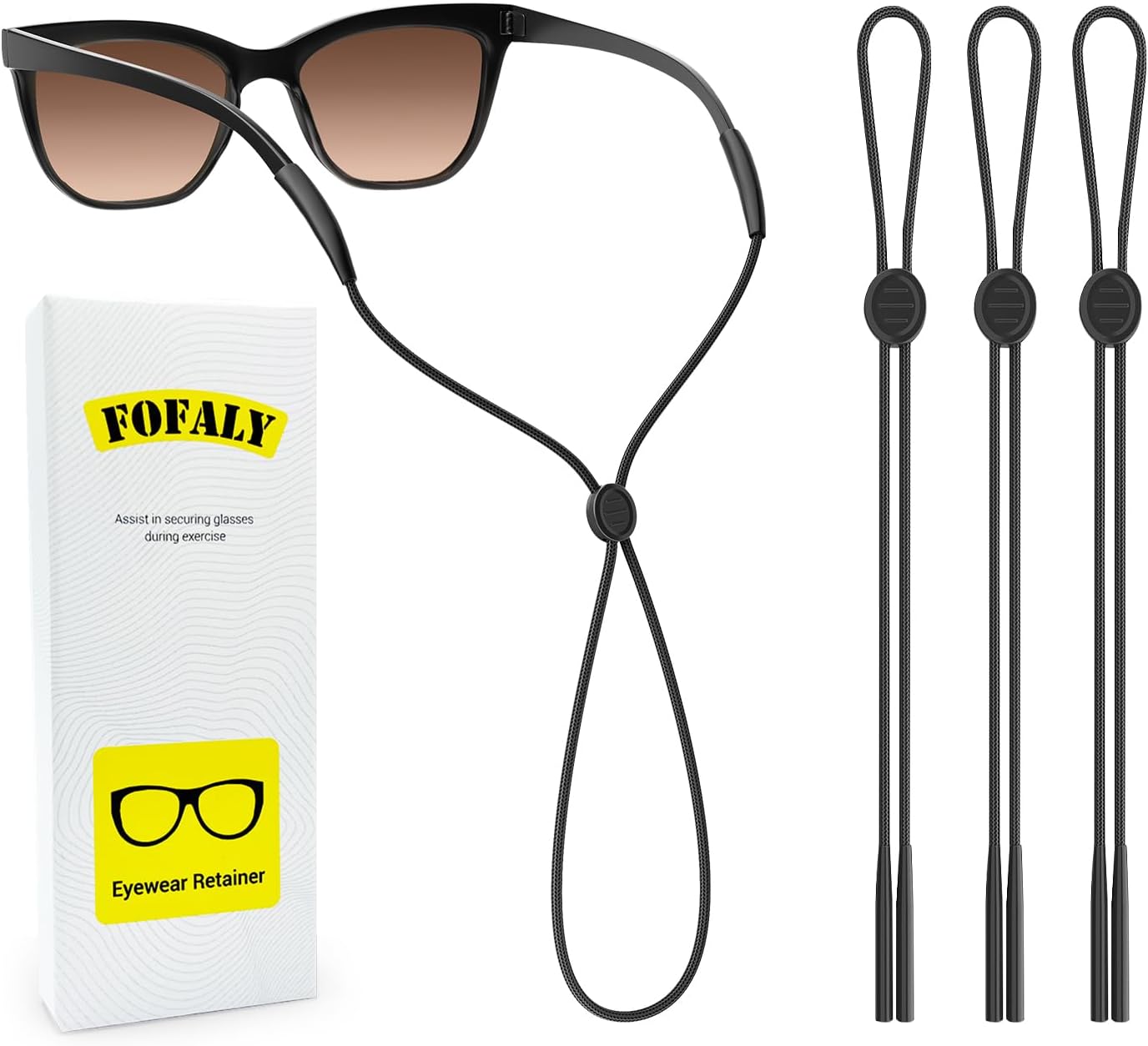 Glasses Strap 3Pcs, Adjustable Eyewear Holder Sunglasses Strap, Eyeglass Holders Around Neck, Eyewear Retainer for