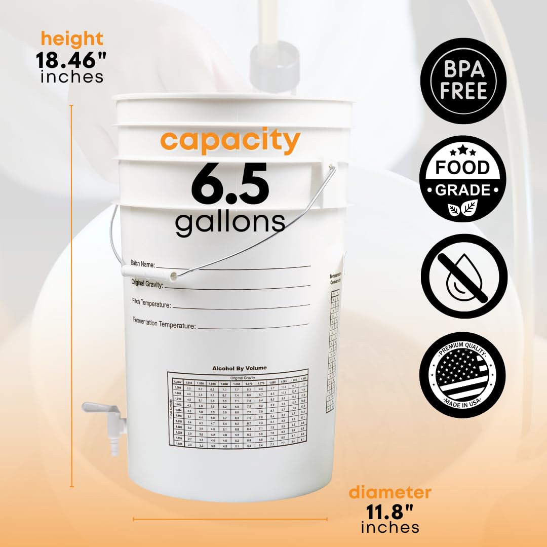FastTrack Fermentation Bucket with Spigot | Home Brewing Wine Fermenter with Spigot | 100% Food Grade-BPA Free