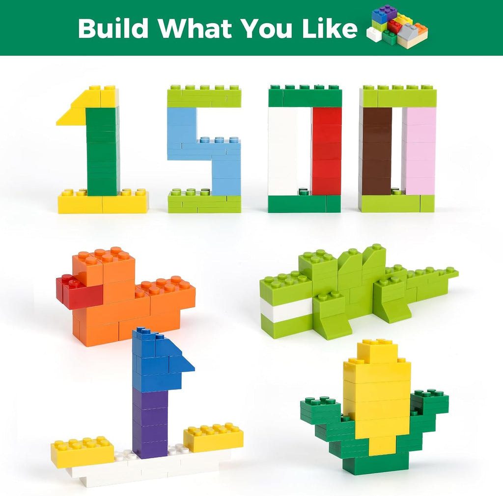 1500 Pieces Building Bricks, Classic Bulk Small Blocks, Classic Bricks Set Basic Building Blocks Compatible with All