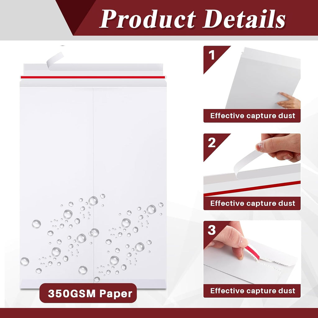 20 Pcs 13 x 17.75 Inch Large Rigid Mailer, White