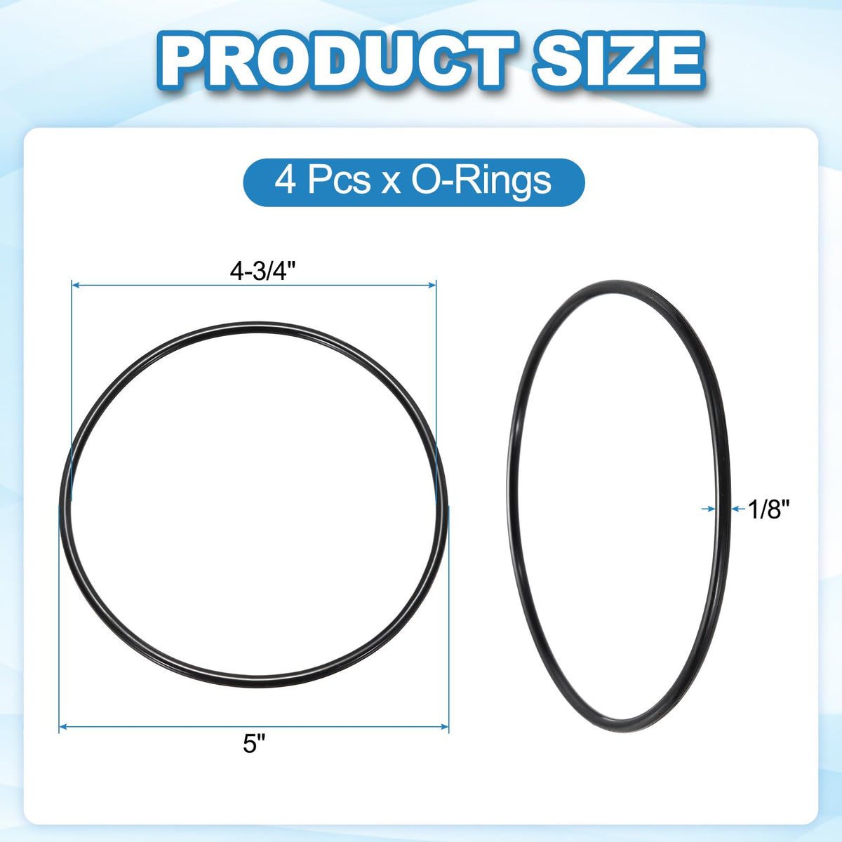 MECCANIXITY 4Pcs AS-248 O-Rings 4-3/4" ID 5" OD 1/8" Width, Black