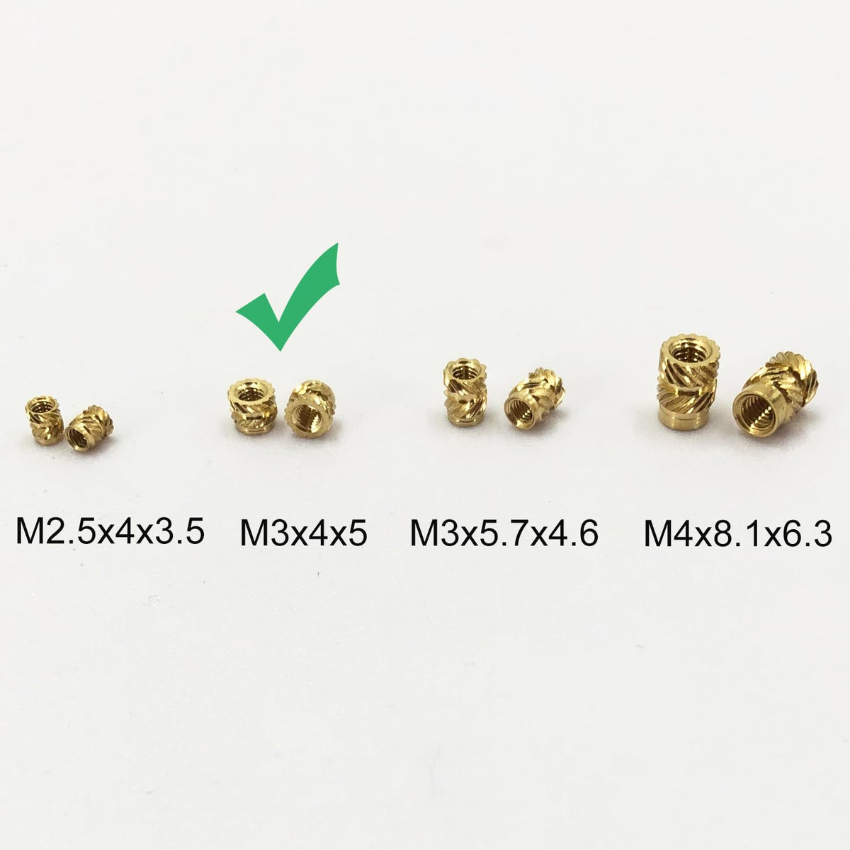 QSJ 130Pcs Threaded Inserts Heat Set Inserts Kit M3x4x5 Brass Insert Nut with Soldering Iron Tip for 3D Printed Plastic Materials