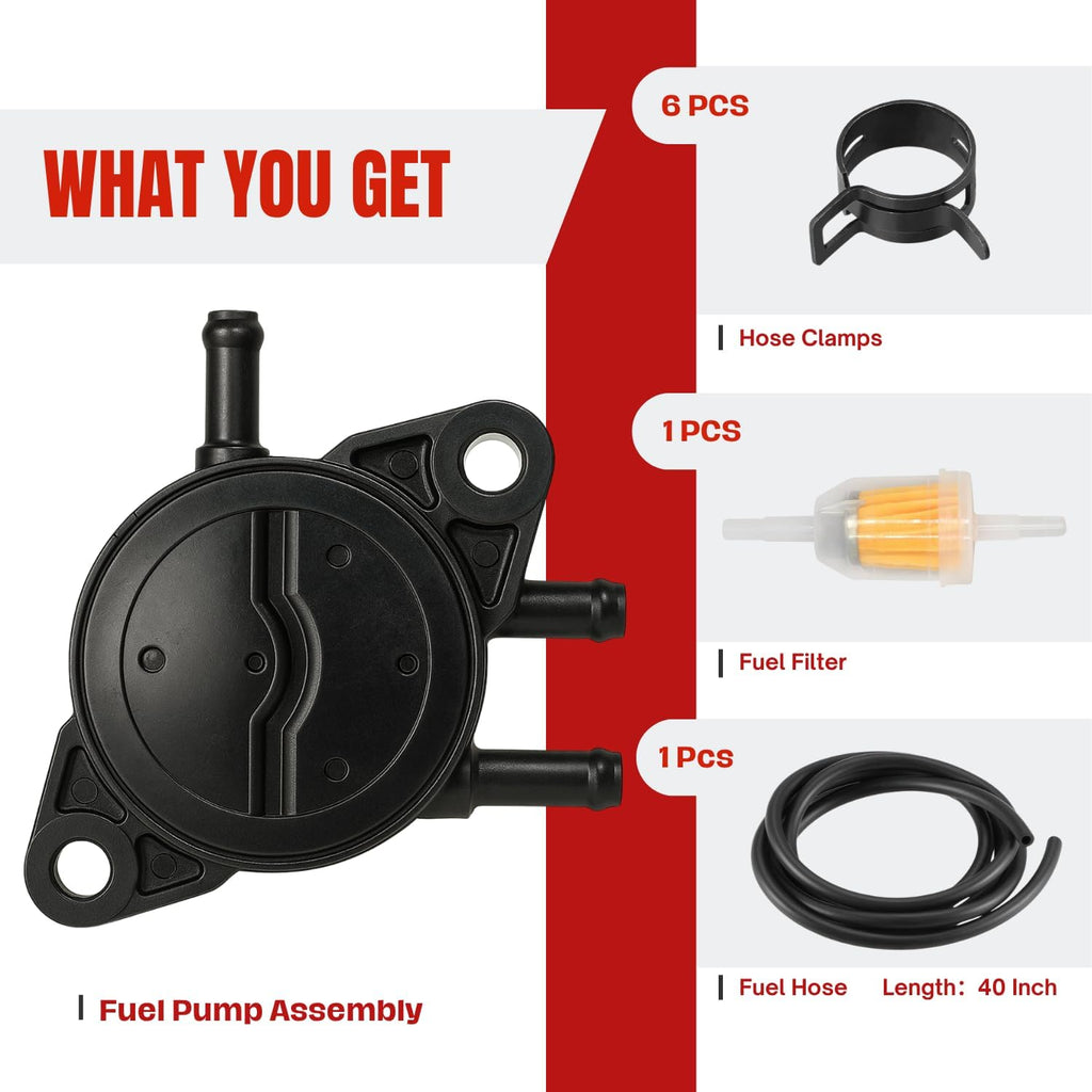 OEM Replacement 808656 808492 Fuel Pump Compatible with Briggs and Stratton, John Deere, Kawasaki Yamaha Golf Cart Lawn Mower Replace 597338