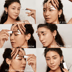 Brow Stamp Kit, 9 Stencils & Pomade for Sparse Brows(Soft Brown)