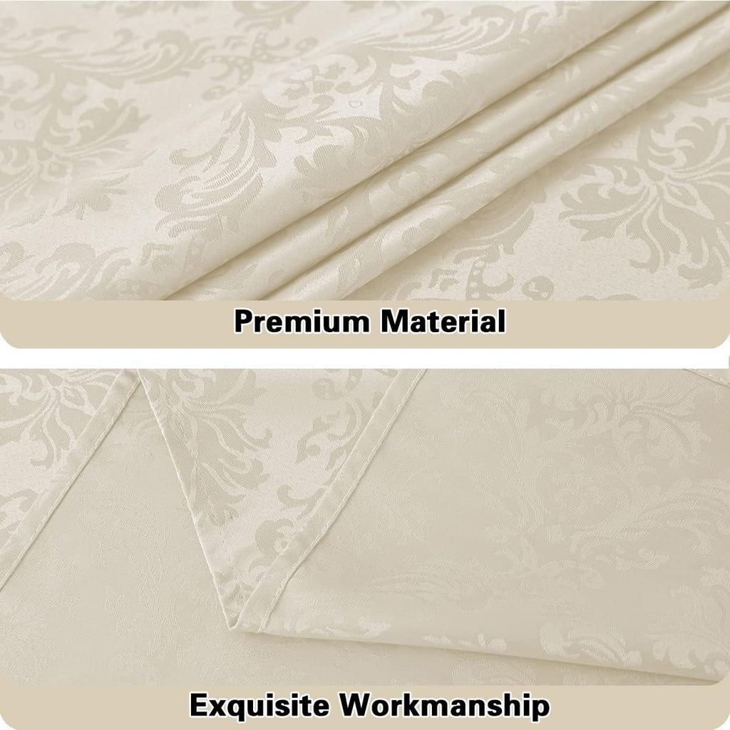 Jacquard Tablecloth Rectangle 60 x 102 Inch Beige Spill Proof