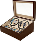 Leather Automatic Watch Winder Box 4+6 Automatic Rotation Watch Display Storage Box Watch Winder Case Organizer