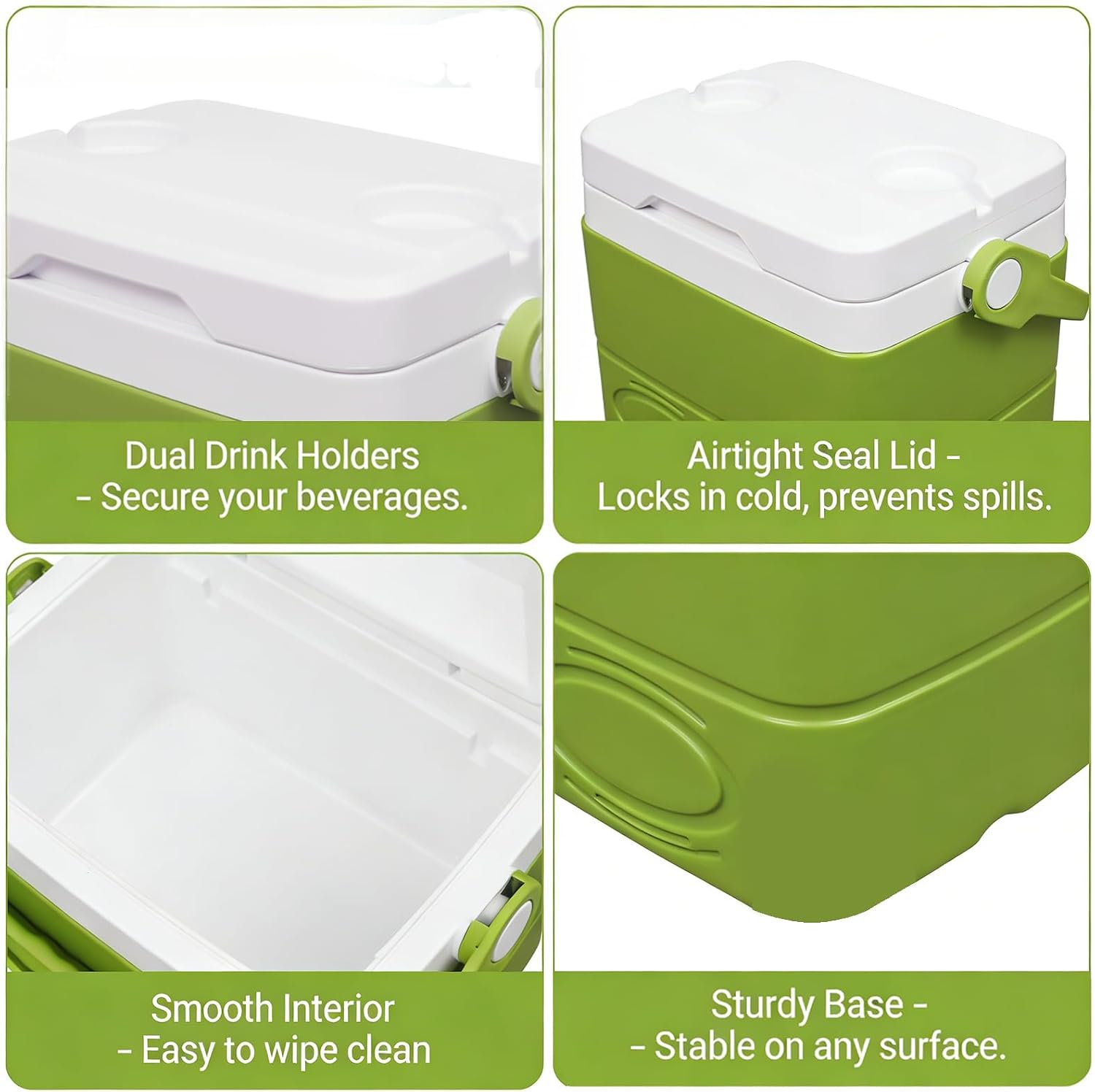 Insulated Camping Cooler, 2.25Gal Portable Small Cooler with Handle, Lightweight with Cup Slots, Ideal for Camping