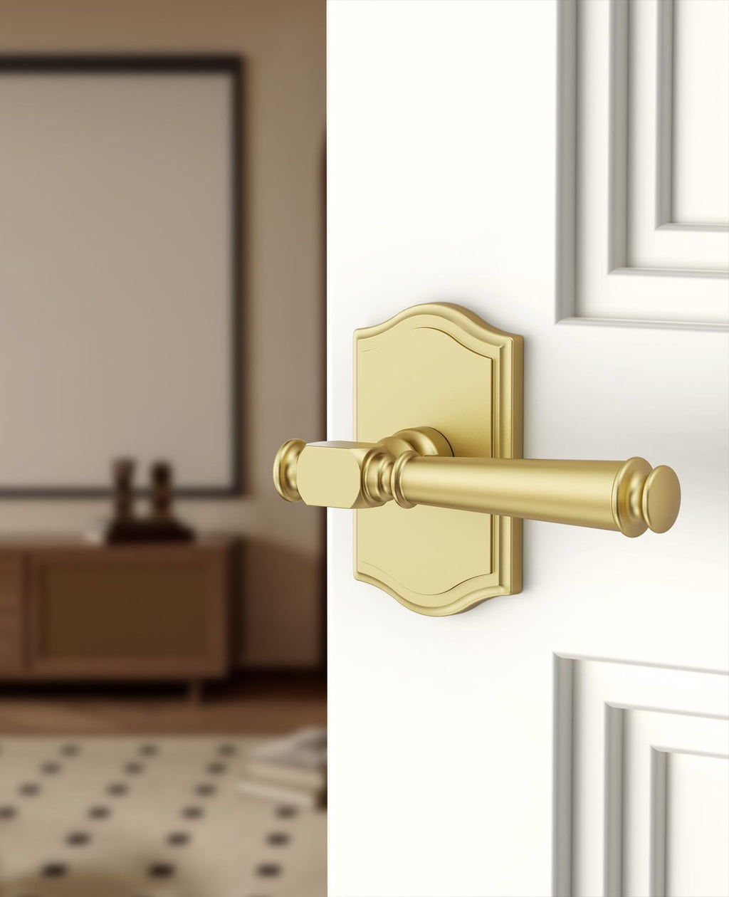 6 Pack Brushed Gold Passage Interior Door Handles