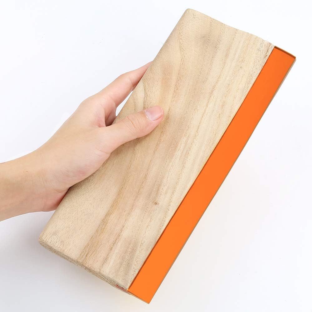 2 Sizes Wooden Screen Printing Squeegee, 75 Durometer Ink Scraper | 9.4 and 5.9 inches, 75 durometer