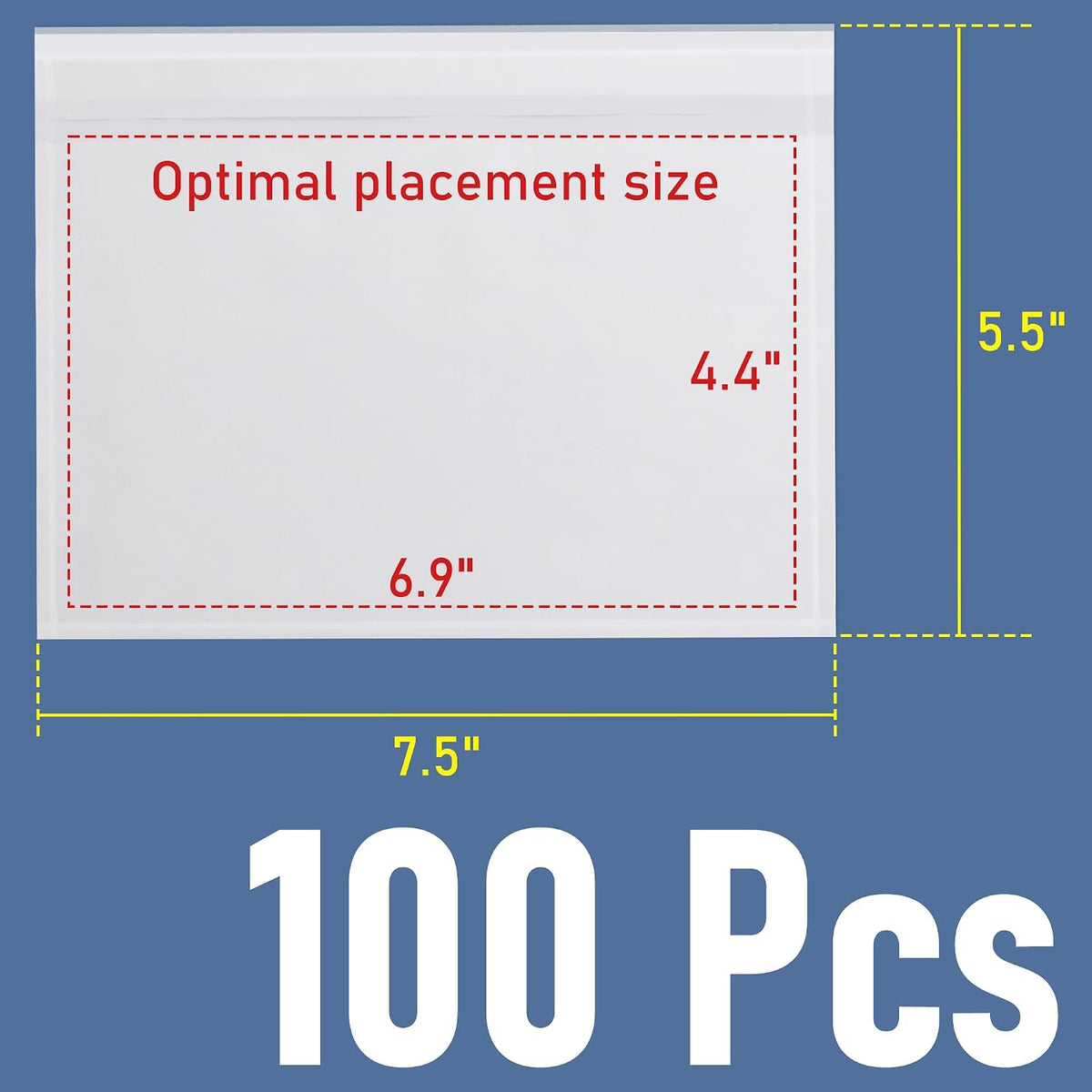 100 PCS 7.5'' x 5.5'' Packing List Envelopes for Shipping