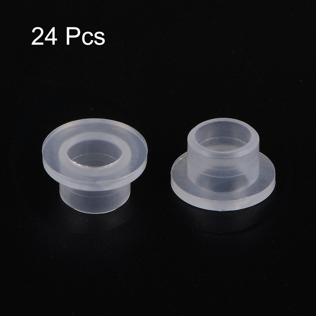uxcell 24pcs Flanged Sleeve Bearings Plastic Bushings ID 6mm x OD 7.7mm x Length 6mm Nylon Bushings, White