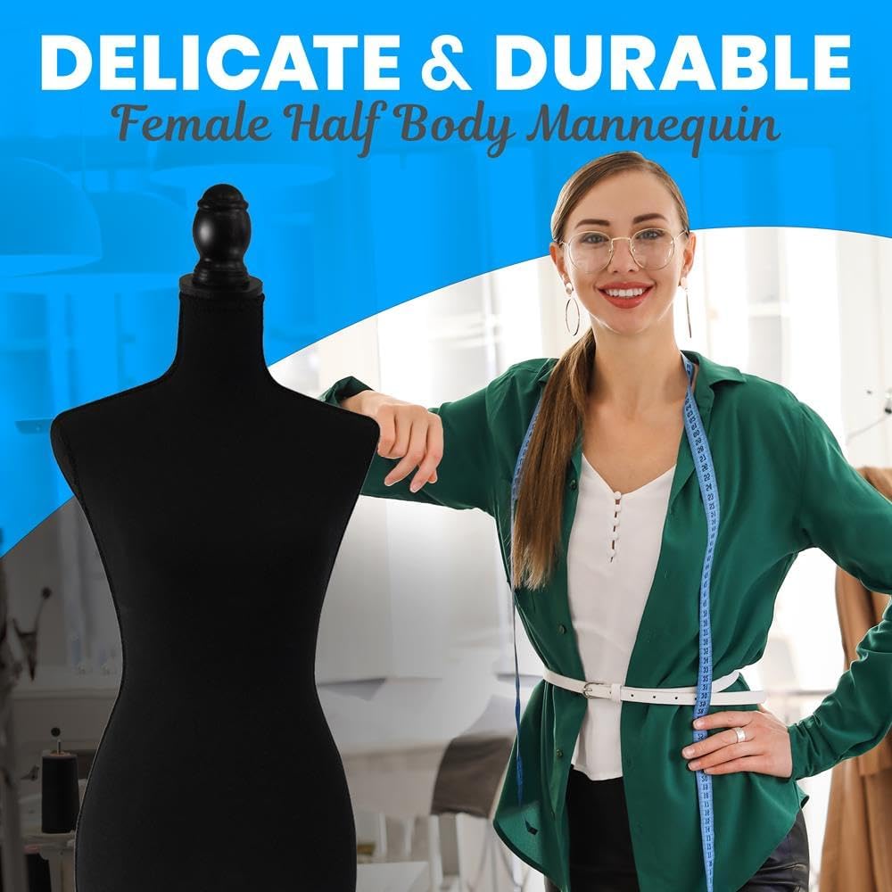 Female Torso Mannequin Display - Sturdy and Durable, Adjustable Dress Form (52-64"), Lightweight, Easy-to-Assemble