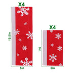 LimBridge Christmas Refrigerator Door Handle Cover, Design with Snowflakes, Two Sizes Red 8pcs Handle Cover for Kitchen Fridge, Microwave, Dishwasher Handle Decorations