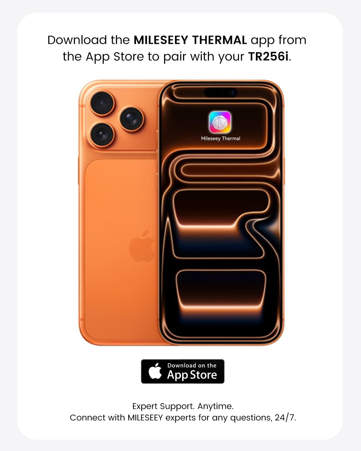 TR256i Thermal Imaging Camera for iOS (iPhone 17/16/15 and iPad w/USB-C), 512×384 Super Resolution Infrared Camera