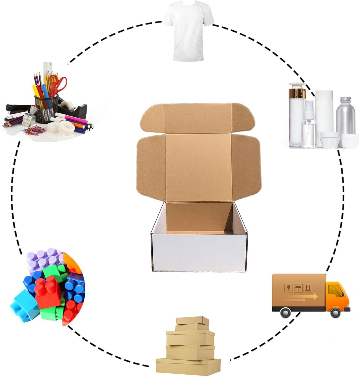Shipping Boxes 9x9x4 inch Pack of 20, White Corrugated Cardboard Mailer Box