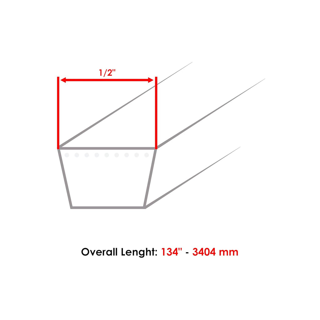 Caltric 07200436 42" Deck Belt Compatible with Gravely ZT X 42 / ZT XL 42 (134" x 1/2in)