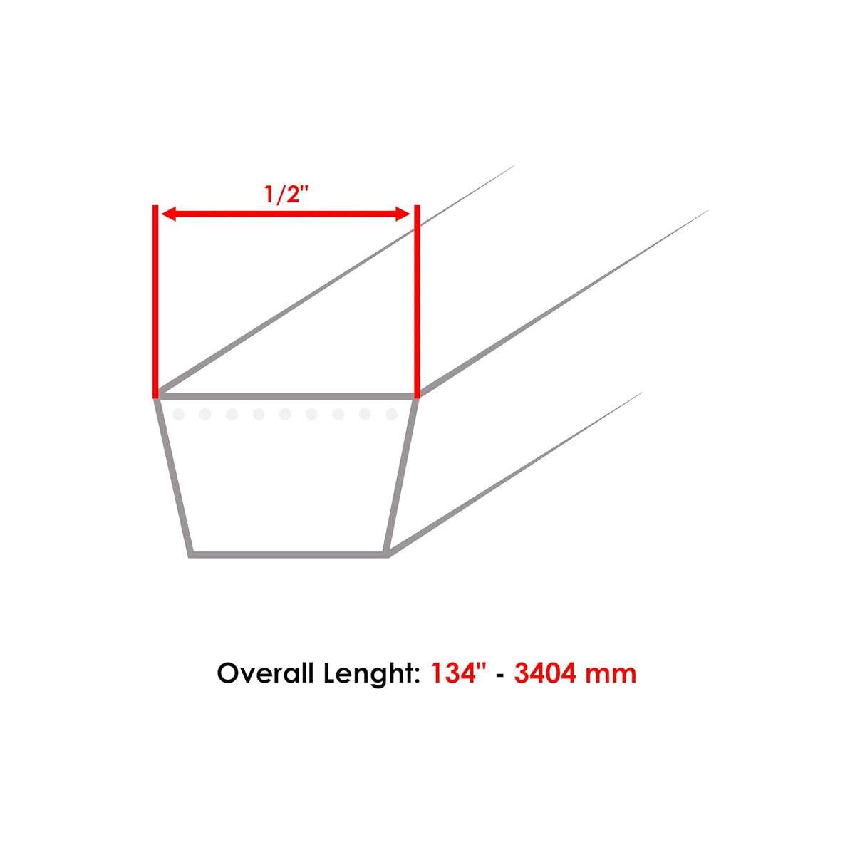 Caltric 07200436 42" Deck Belt Compatible with Gravely ZT X 42 / ZT XL 42 (134" x 1/2in)