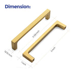 Brushed Brass Solid Pulls Cabinet Handles 5 Inch 10 Pack