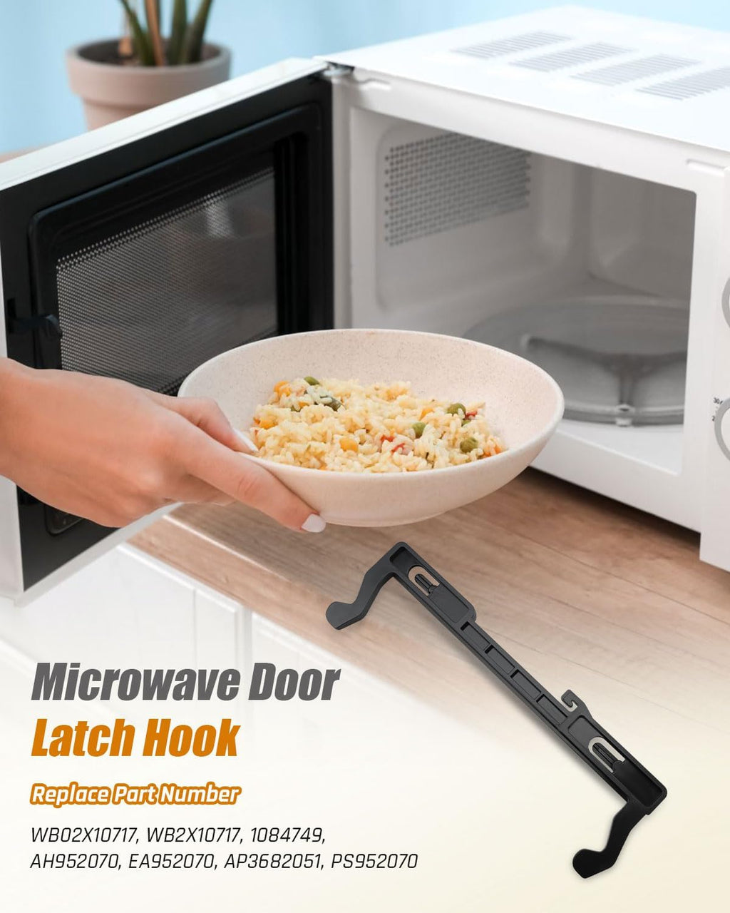 WB02X11096 Microwave Oven Door Latch Hook Fit for GE Microwave Replace WB2X10717 1084749 AH952070