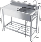 Utility Sink Stainless Steel Freestanding Commercial