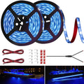 LED Boat Strip Lights, 32.8FT Blue Marine Pontoon Led Lights, Waterproof