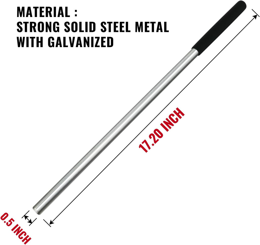 One Pair 17.2 Inch Torsion Spring Winding Rods with Non-Slip Handle,1/2 Inch Diameter Solid Steel Metal Winding Bars