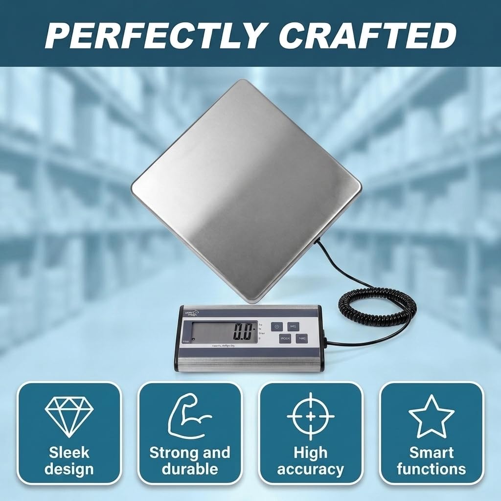 Shipping Scale Digital Postal Scale for Packages 440lbs x 6 oz | Heavy Duty Stainless Steel Platform Scale, UPS USPS