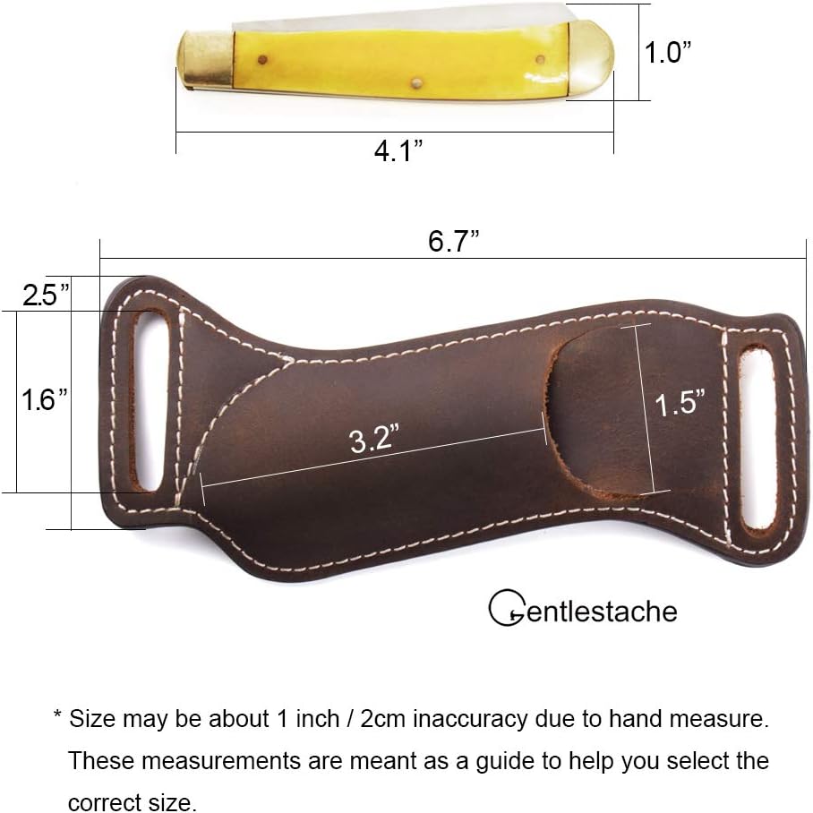 Leather Knife Sheaths for Belt, Knife Holster, Pocket Knife Sheath, EDC Leather Sheath for Folding Knife Carrier