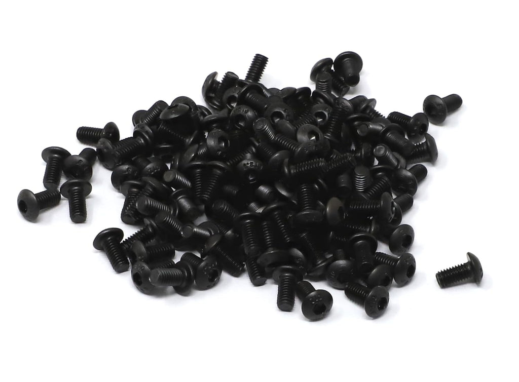 iexcell 100 Pcs M3 x 6mm Thread Pitch 0.5 mm Alloy Steel 12.9 Grade Hex Socket Button Head Cap Screws Bolts Kit, Black Oxide Finish
