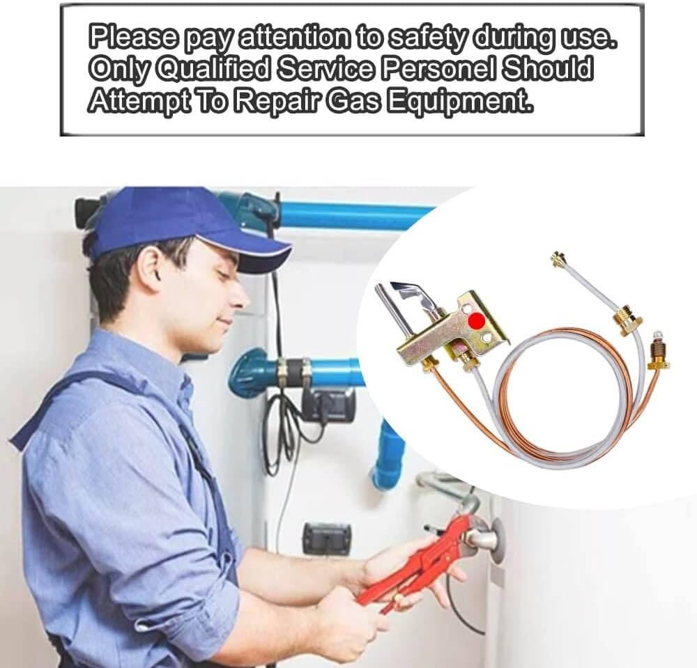 Water Heater Pilot Assembely For Tubing LP Propane Gas, Includes Pilot Thermocouple and Tubing and Tubing LP Propane, 24" Water Heater Replacement Parts Fits Many Water Heaters On The Market