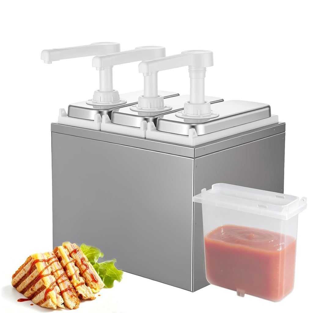 3L Sauce Dispenser Pump, Leak-Proof Condiment Pump Station