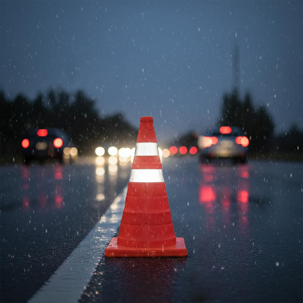 12-Inch Collapsible Traffic Safety Cone, Reflective Pop Up Roadside Barrier | Multi purpose cone for work area